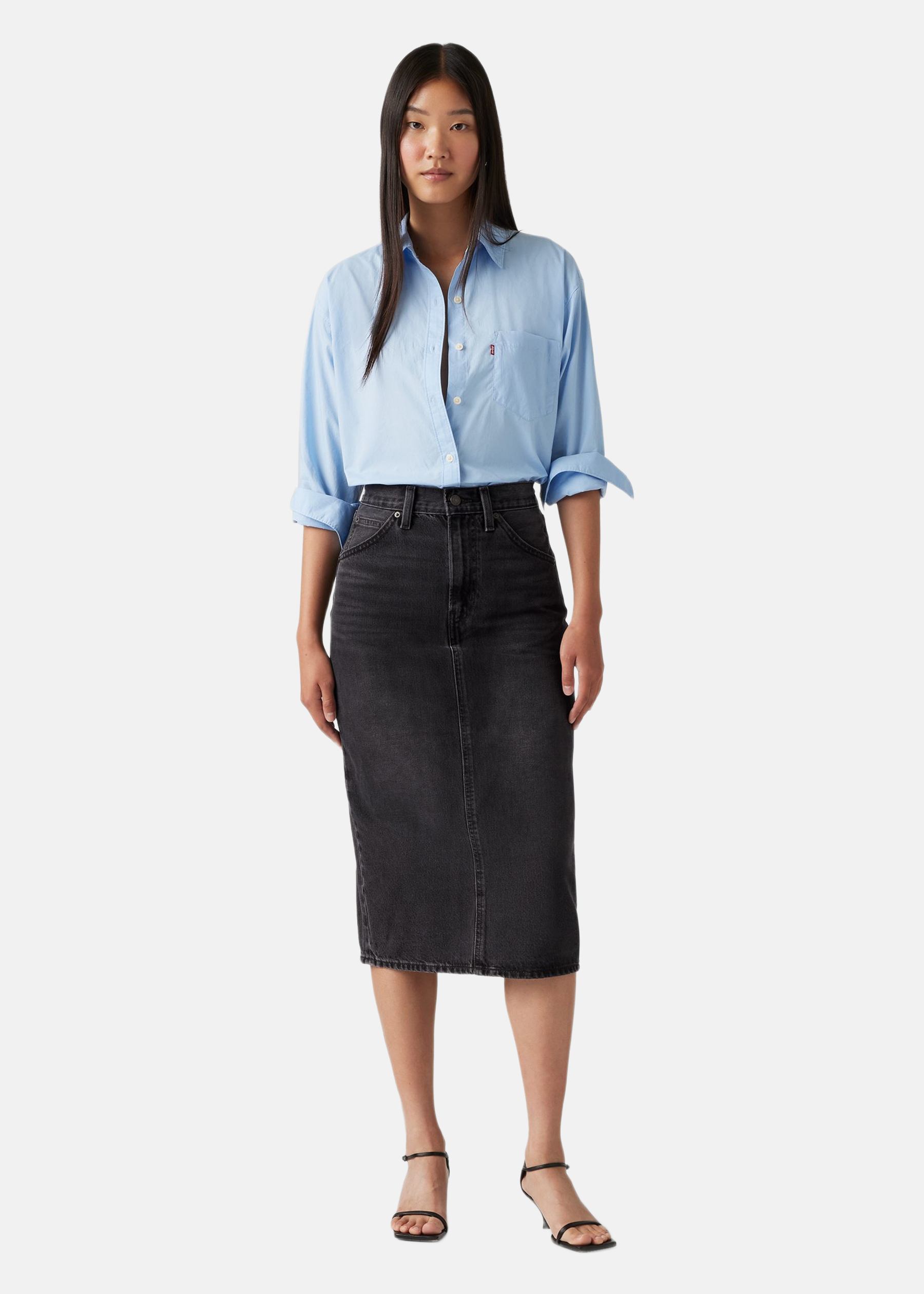 HR BACK SLIT SKIRT RIVETING CL
