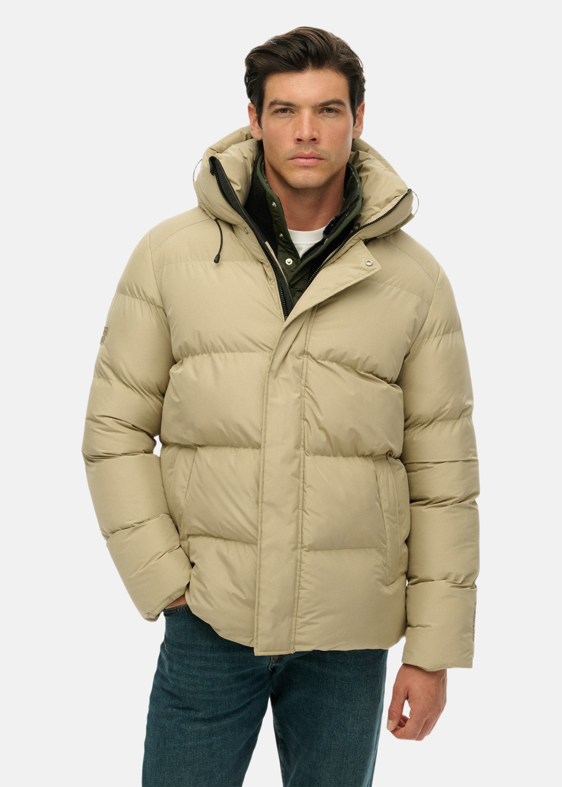 HOODED 5 BAFFLE SPORTS PUFFER