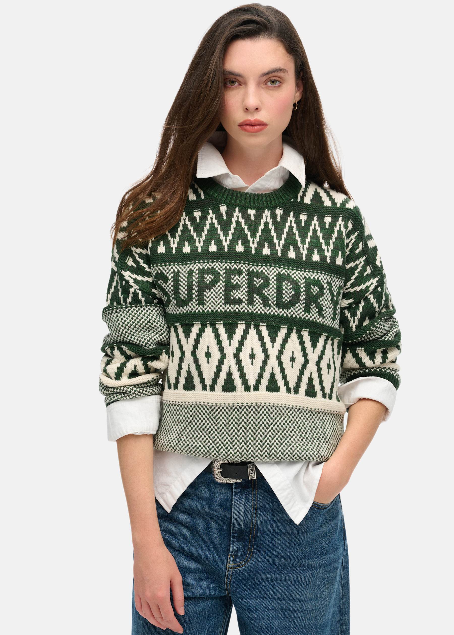 Branded Pattern Crew Jumper