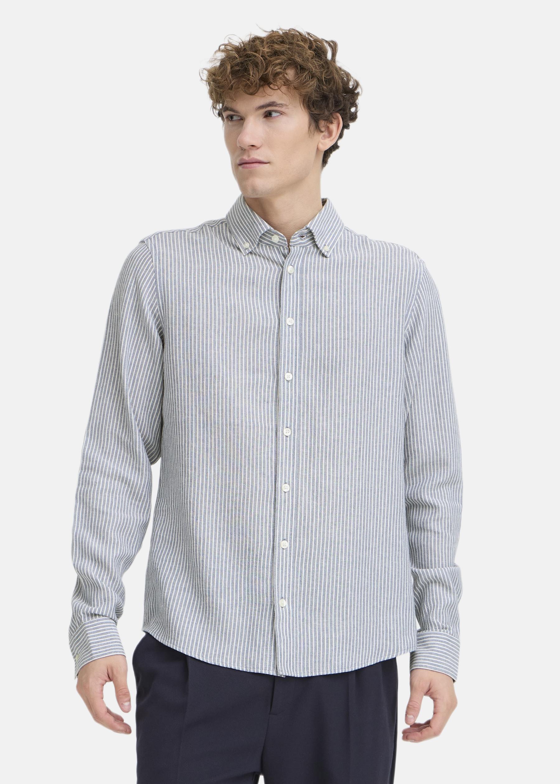 CFHANES LINEN MIX LS SHIRT