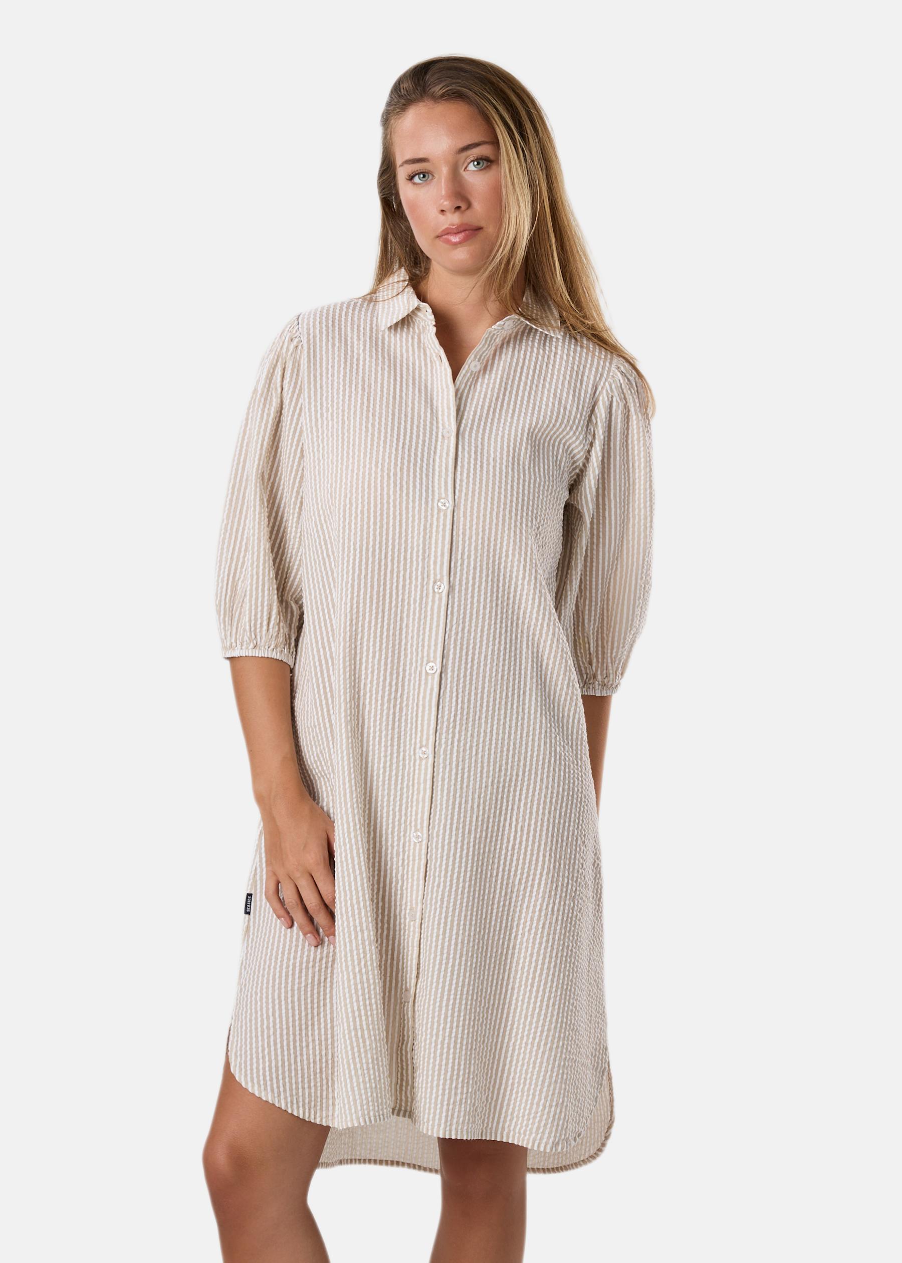 Marina Seersucker Oversized Shirt W
