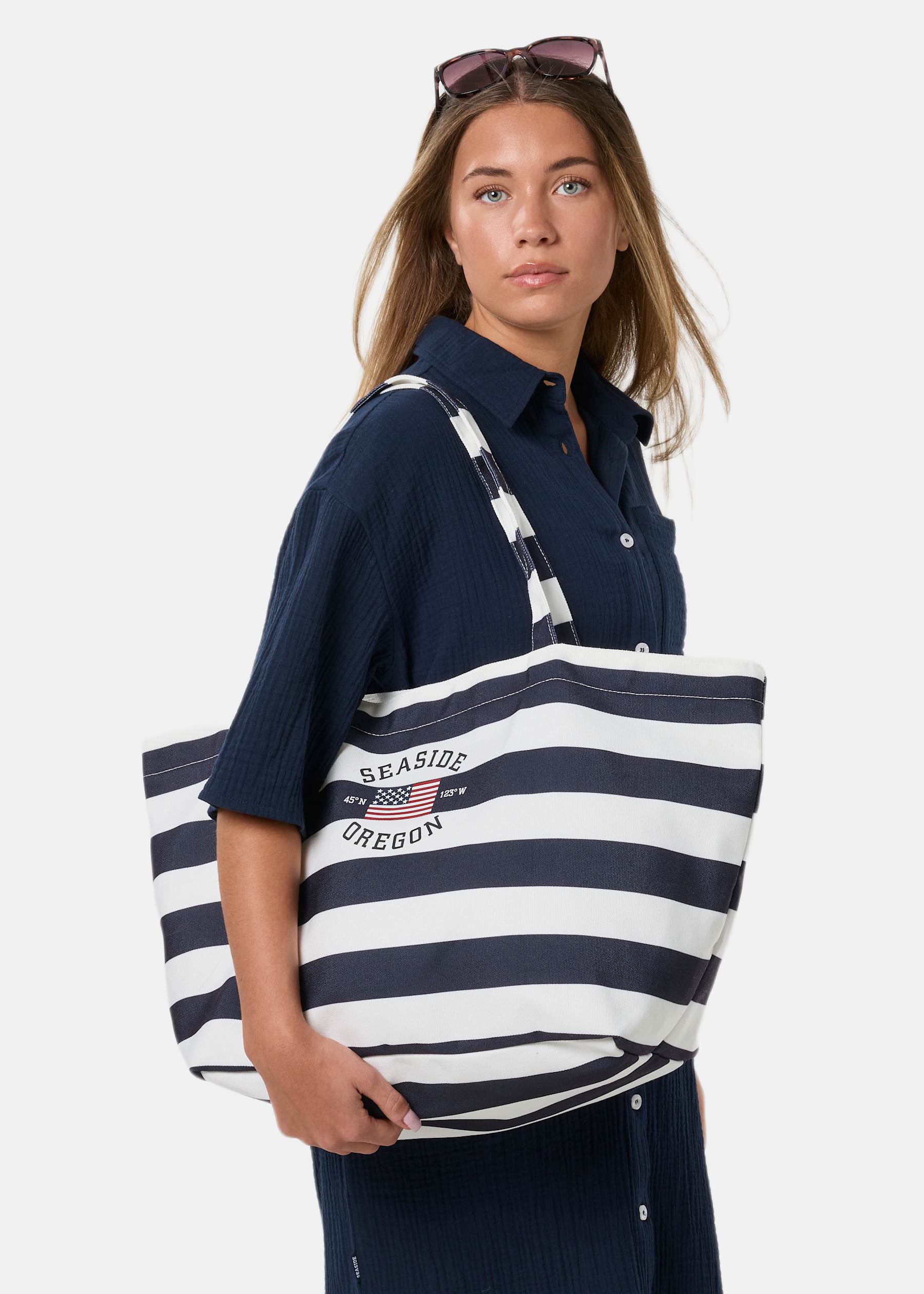 Seaside Stripe Beach Bag