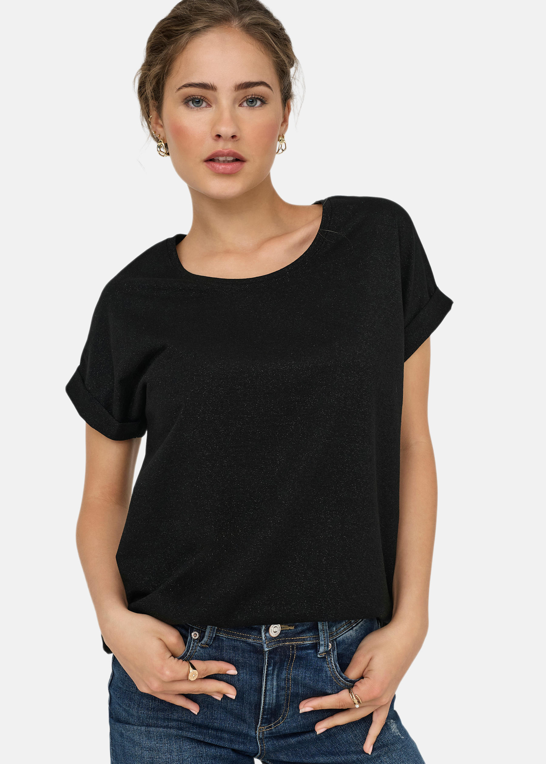 ONLMOSTER GLITTER S/S TOP NOOS