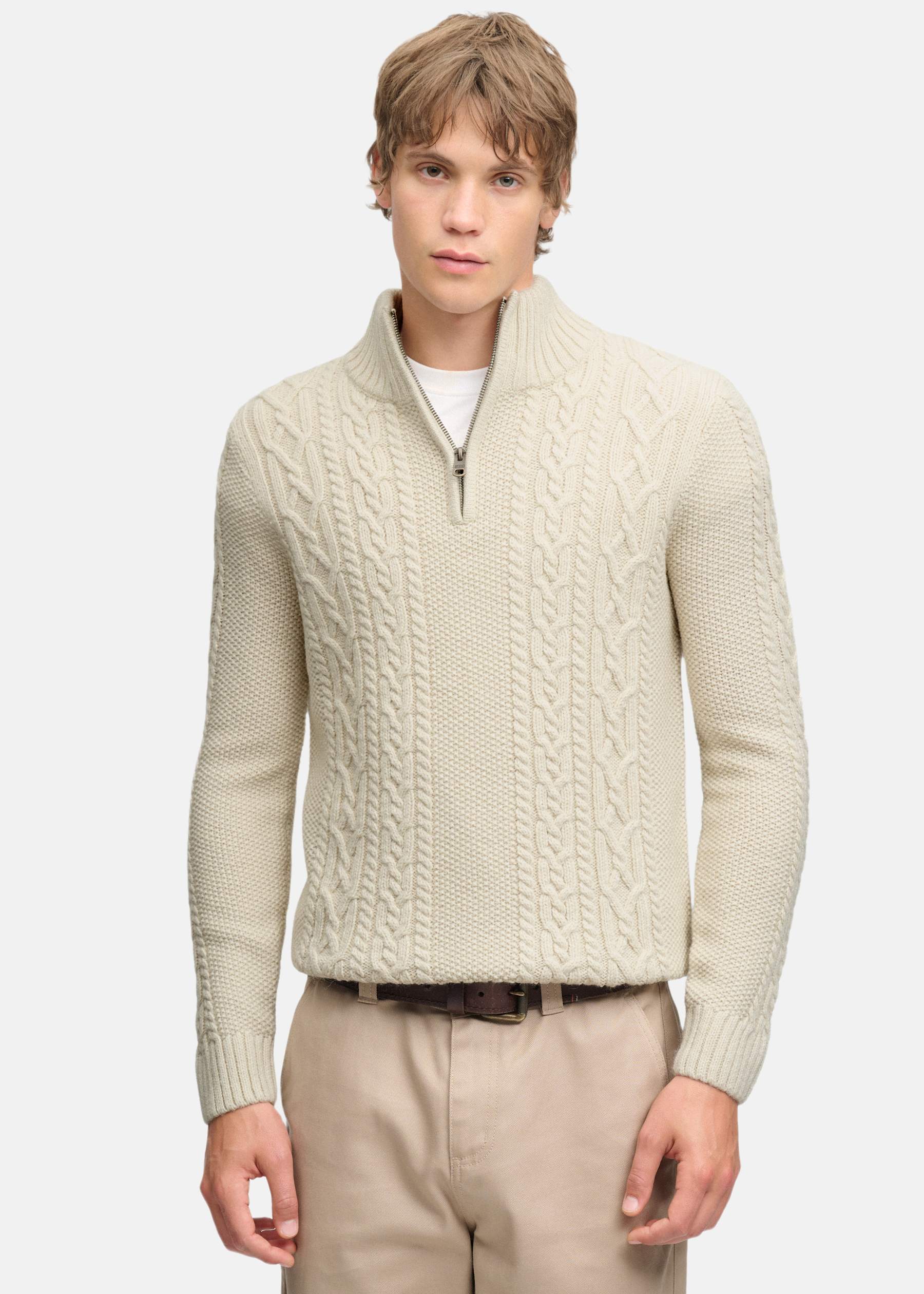 JACOB CABLE HALF ZIP KNIT