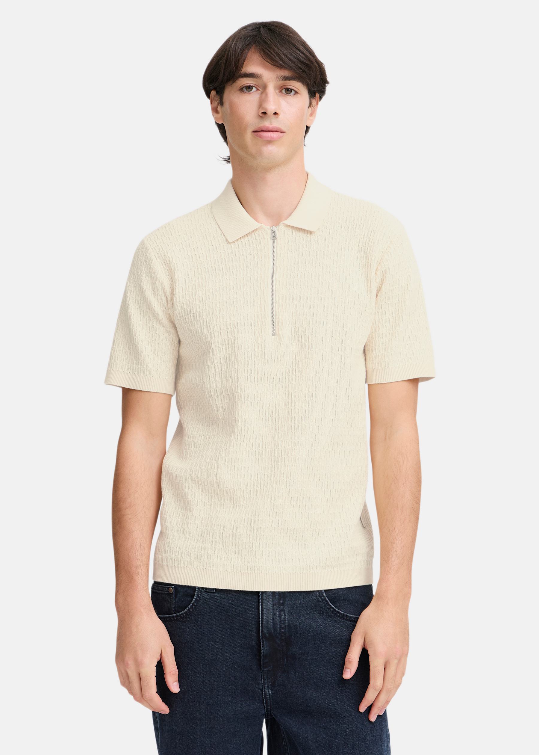 CFJOE SS structured polo knit