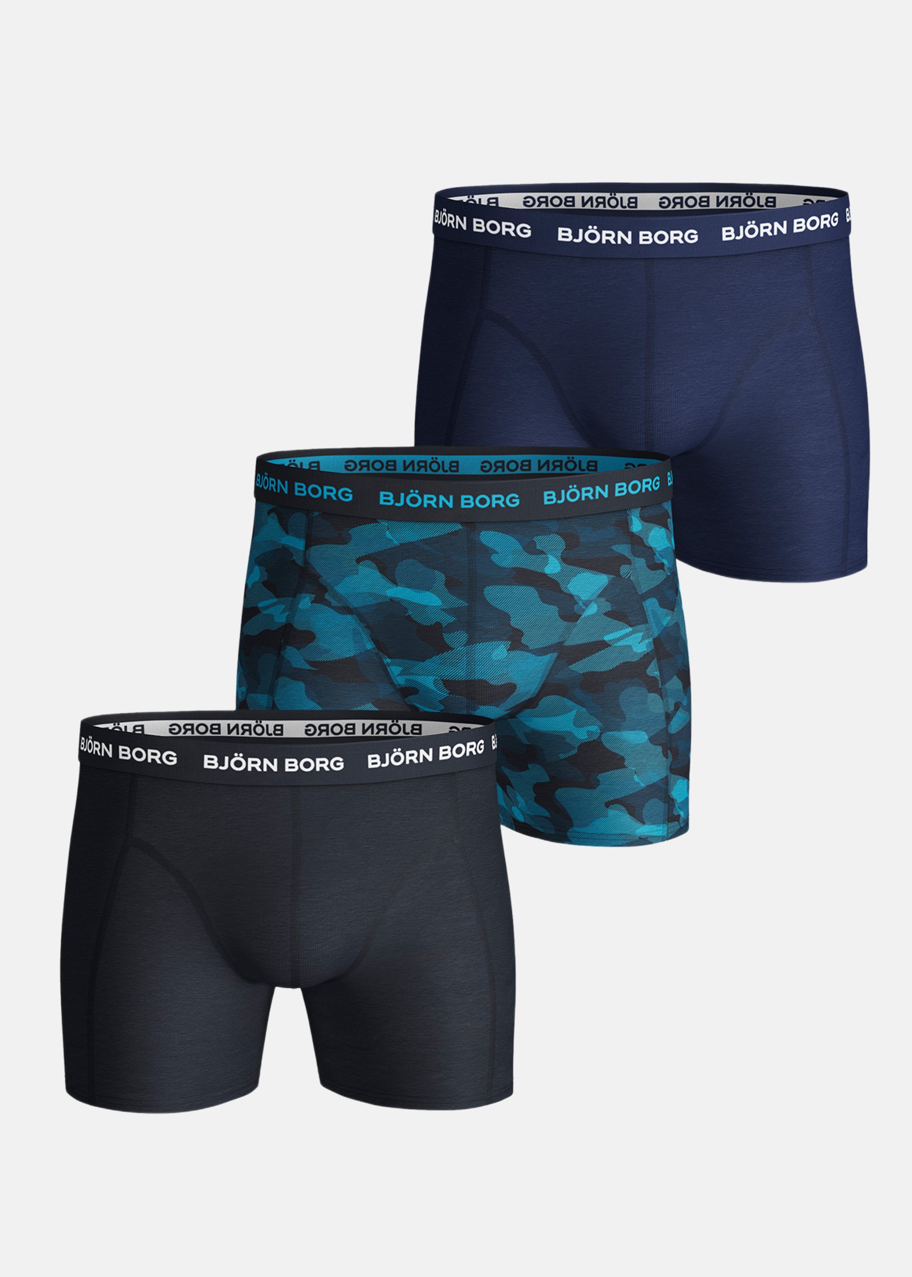 Produktfoto för Björn Borg Essential 3-pack Cotton Stretch Shorts - Size S