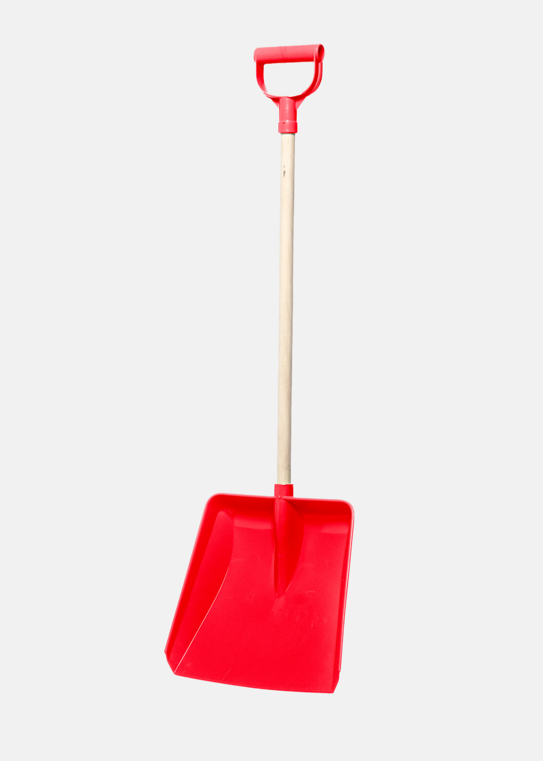 Snöspade trähandtag, Röd