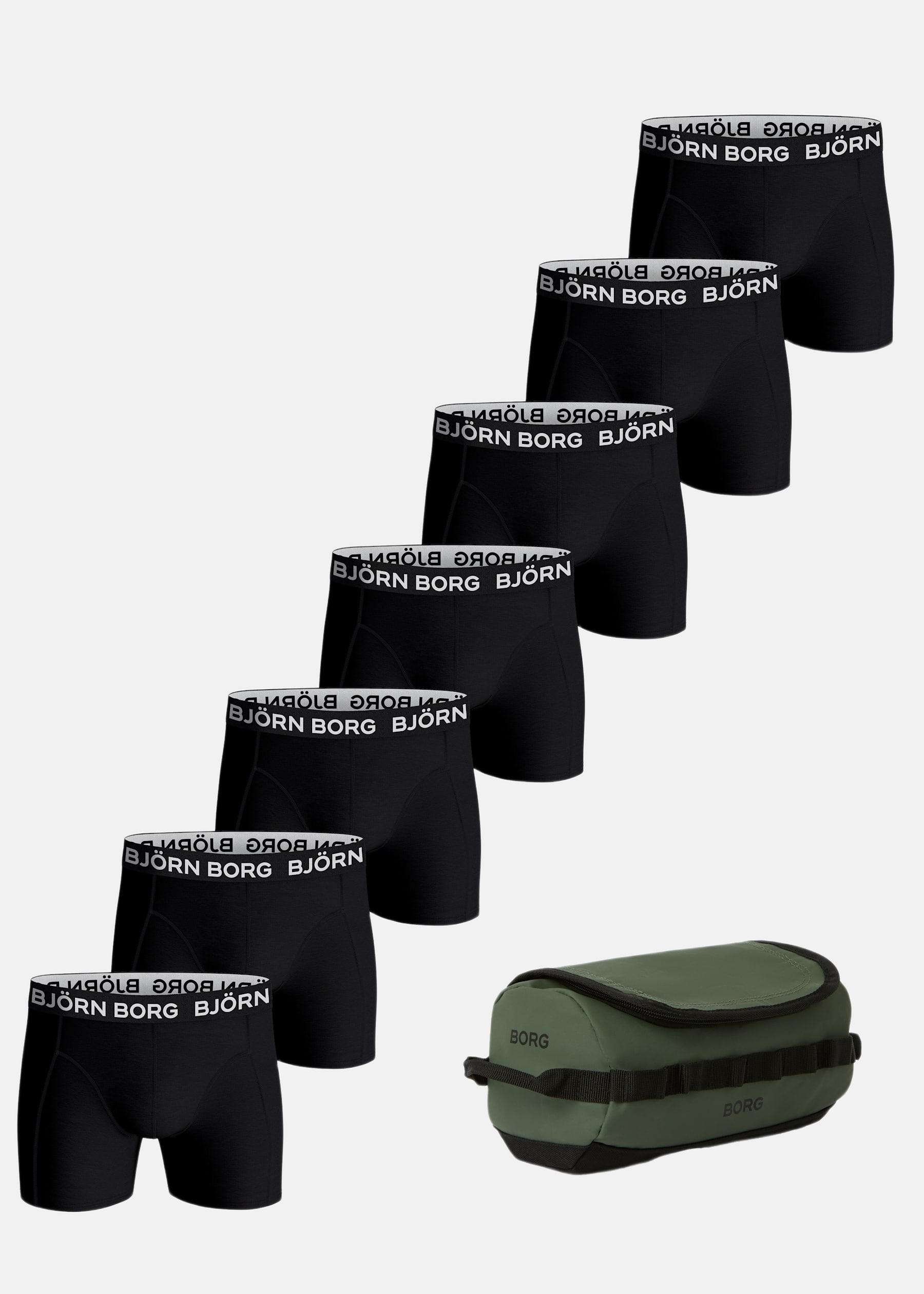 COTTON STRETCH BOXER 7 PACK + WASH BAG