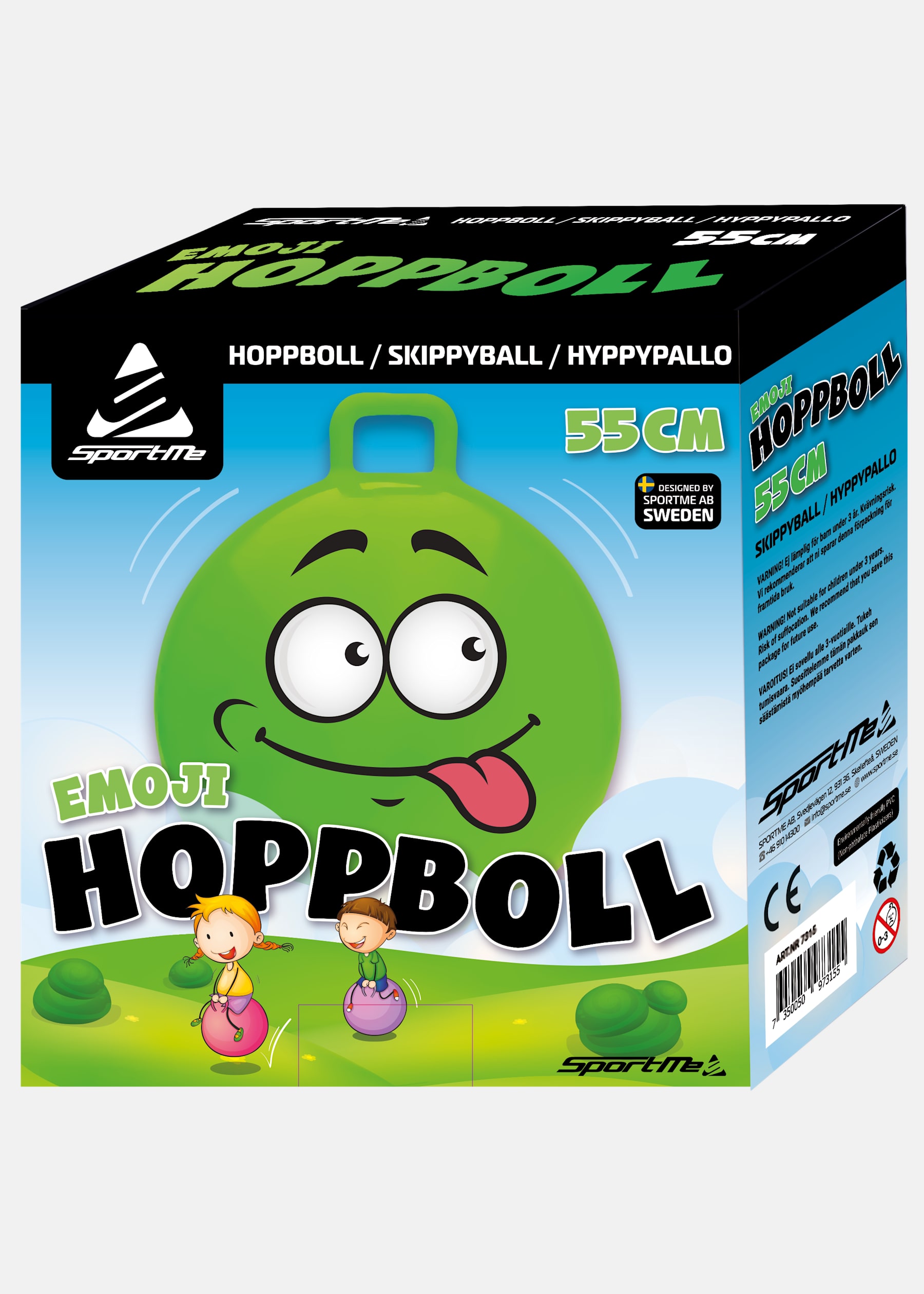 Hoppboll Funny Face, 55 cm Grö