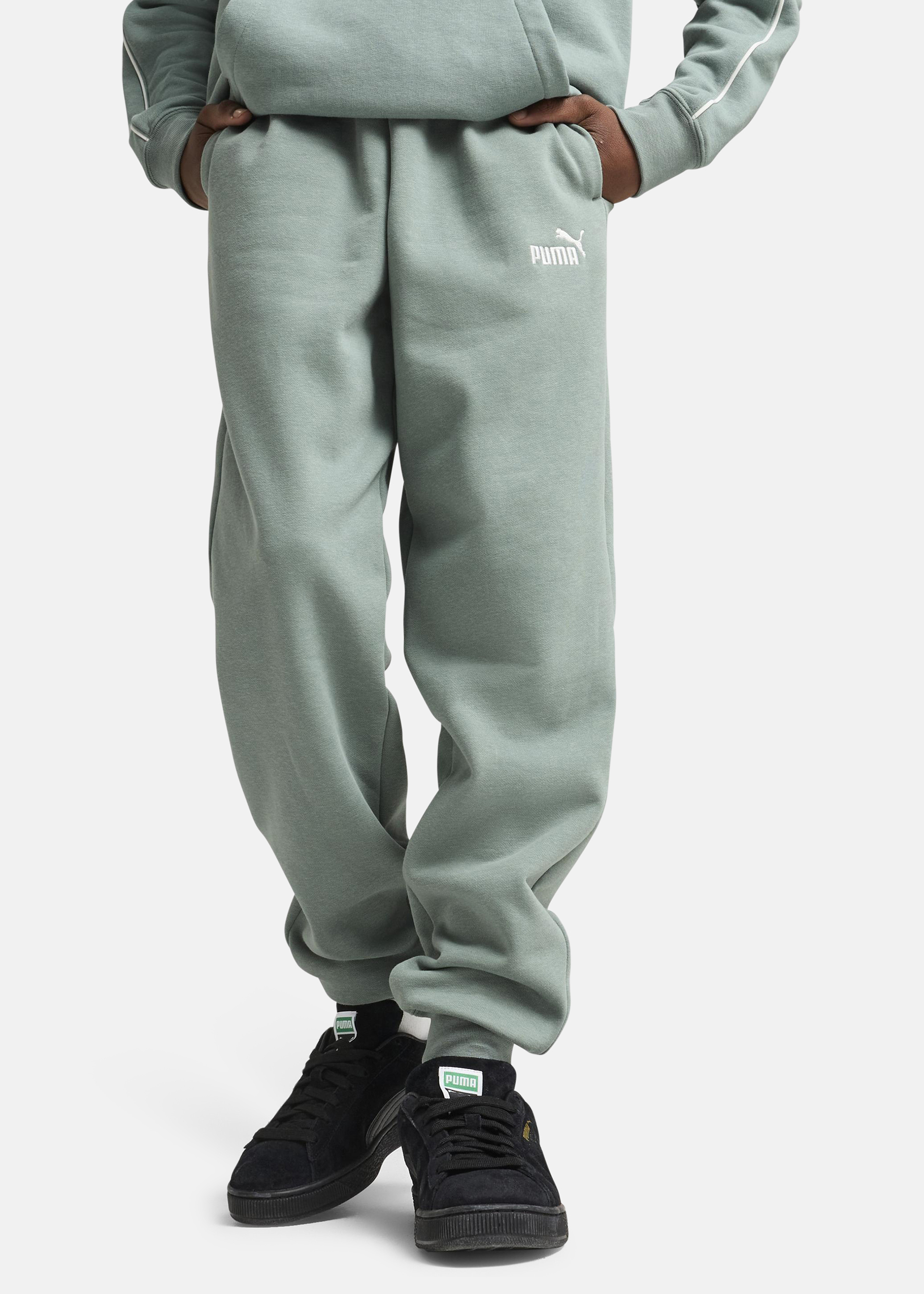 puma core fleece joggers green