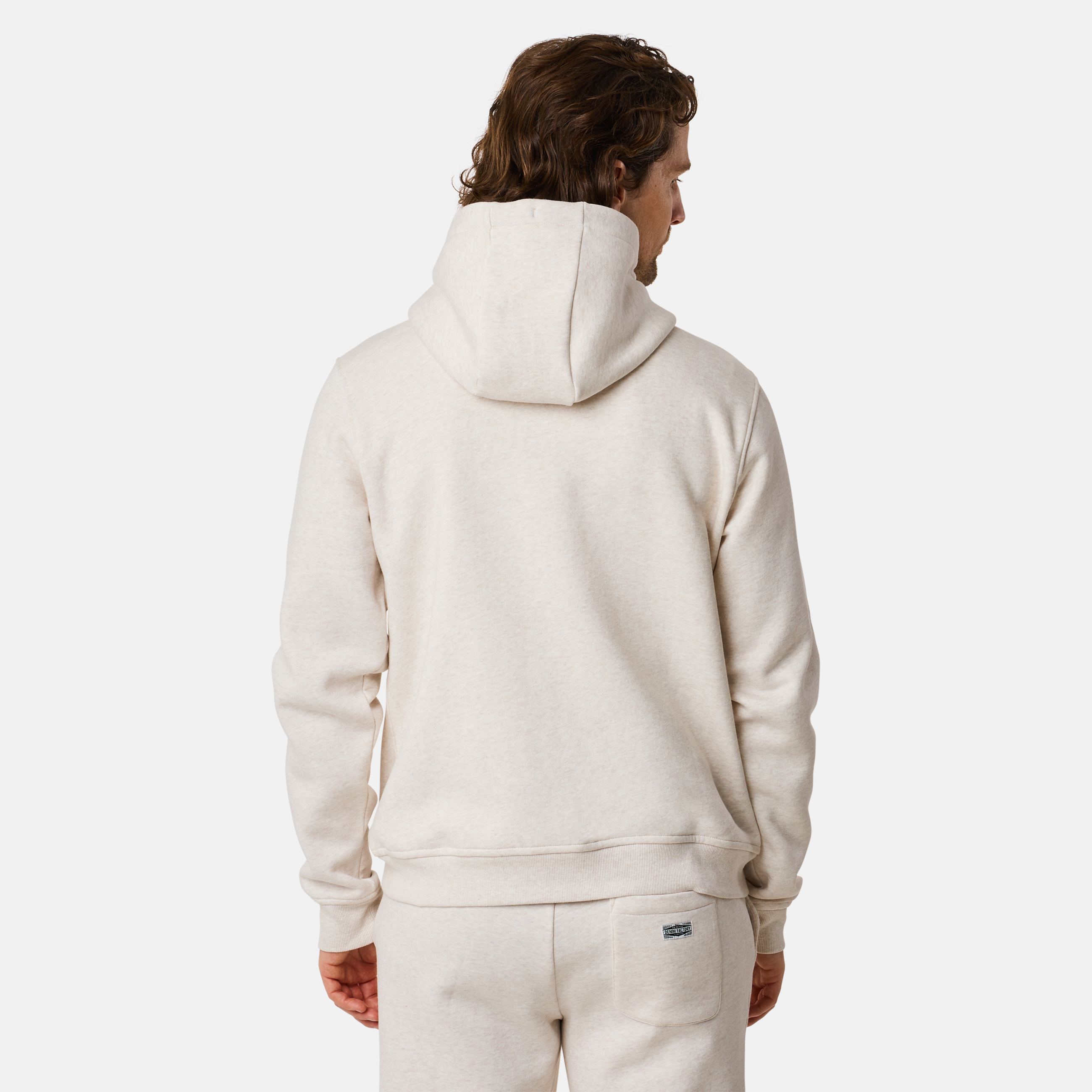 トップス BUTCHER PRODUCTS SWEAT PARKA OATMEAL Nordic Fleece Quarter Zip Sherpa Pullover in Oatmeal with Gray