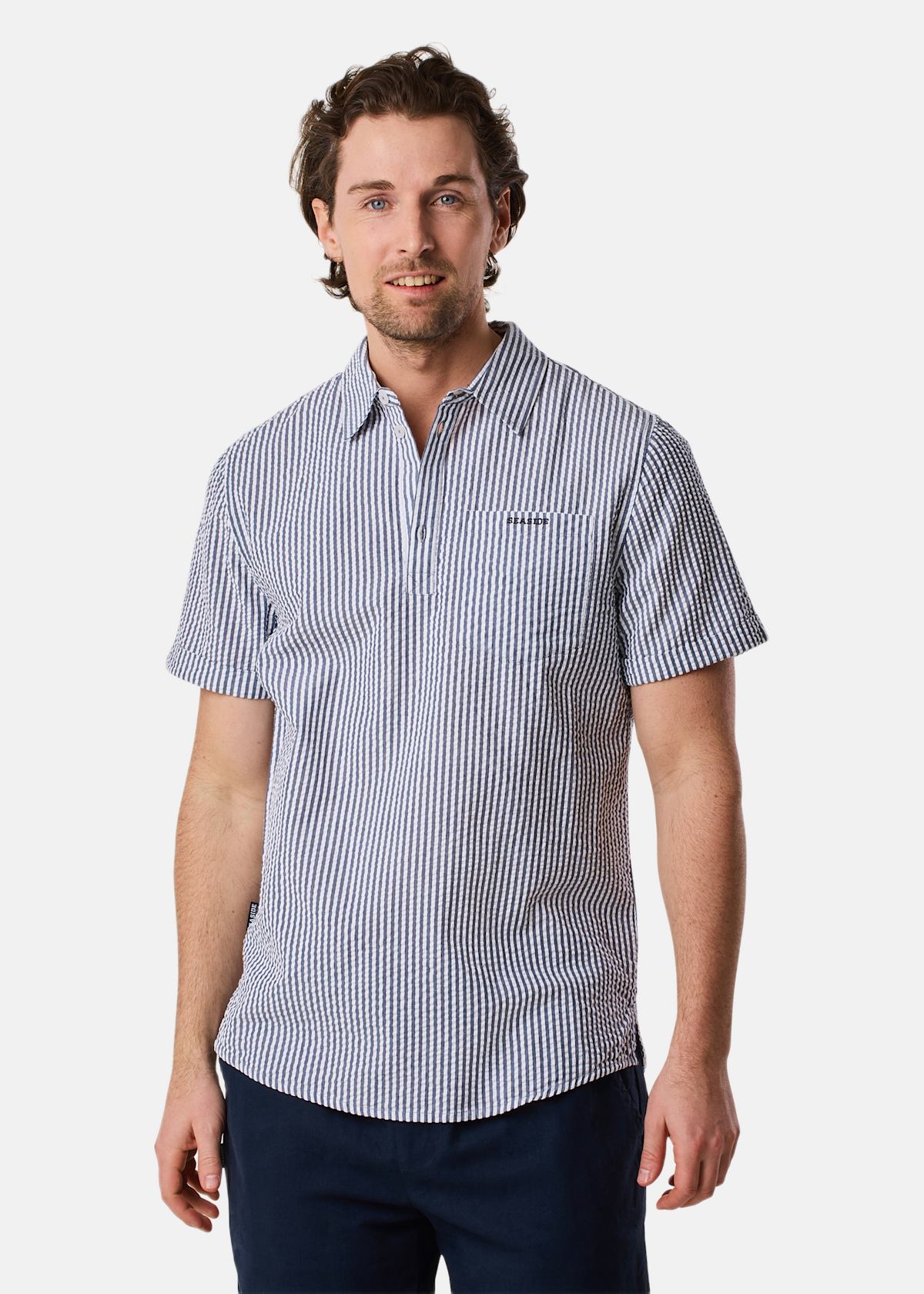 Seersucker Pique Shirt |  - sv-se - herr - klader - skjortor-piketrojor - skjortor - kortarmade-skjortor | Padelspecialisterna