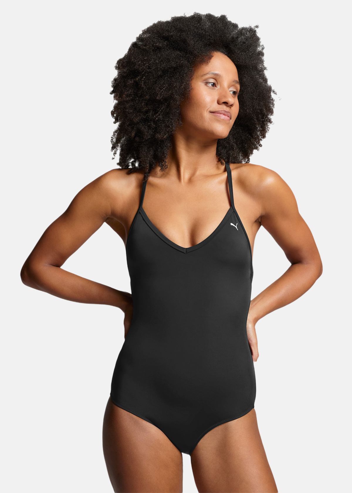 Alternativ bild 1 för Puma V-Neck Padded Swimsuit Svart Medium Dam
