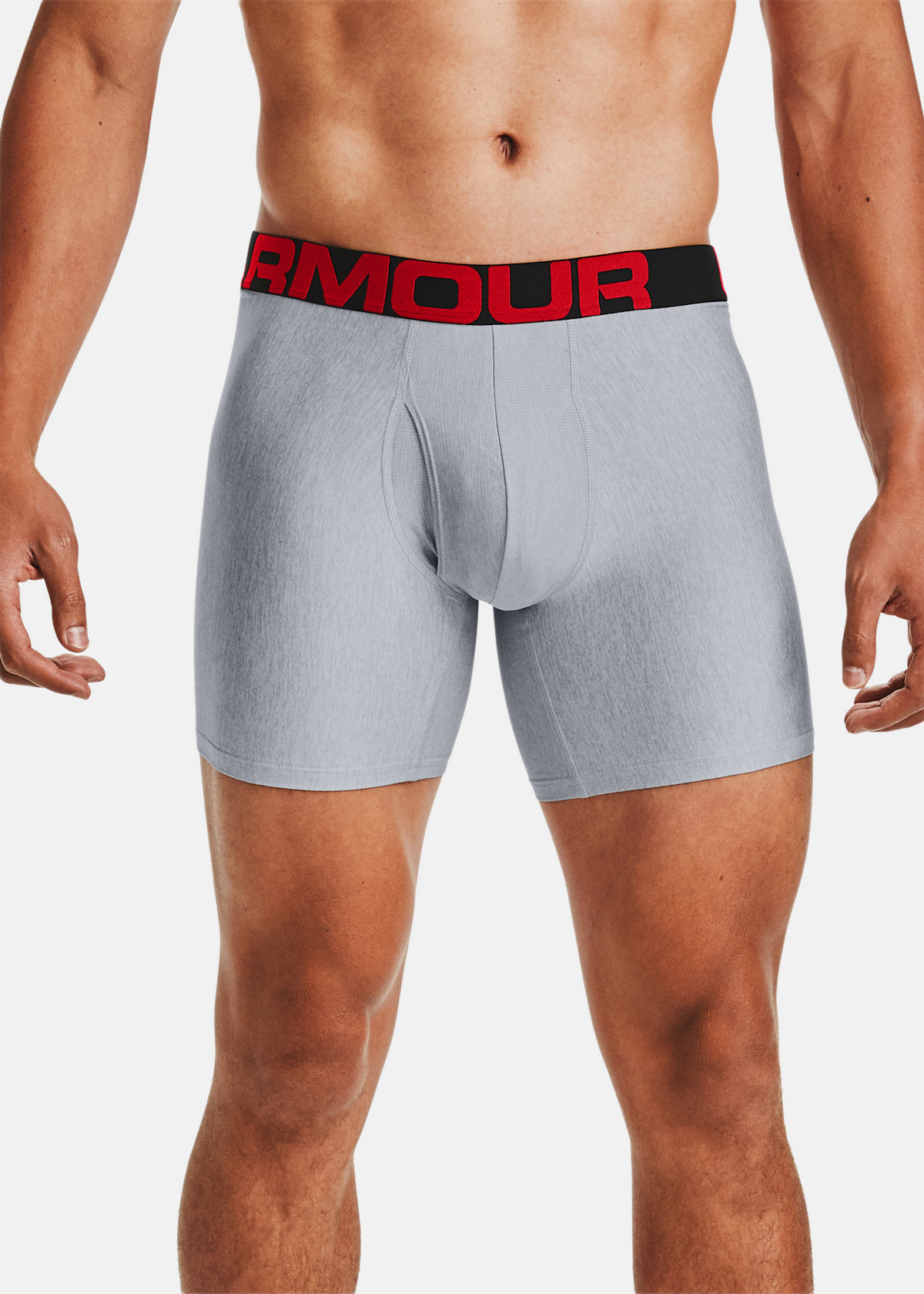 Alternativ bild 1 för Under Armour Kalsonger 2P Tech 6in Boxers Grå polyester Small Herr