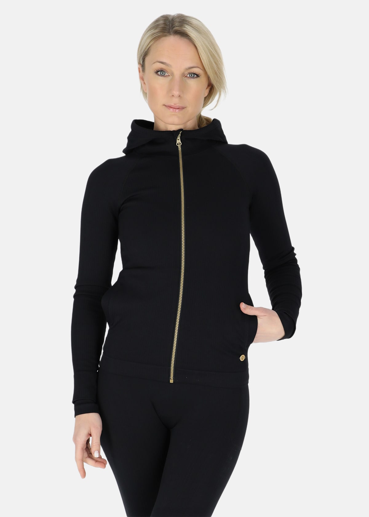 Ribbed Seamless Fullzip Hood W |  - sv-se - dam - klader - trojor - huvtrojor - zip-hoodies | Padelspecialisterna