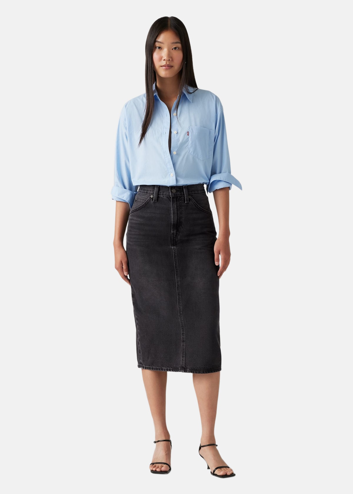 HR BACK SLIT SKIRT RIVETING CL |  - sv-se - dam - klader - kjolar-klanningar - kjol - vardags-modekjolar - jeanskjolar | Padelspecialisterna