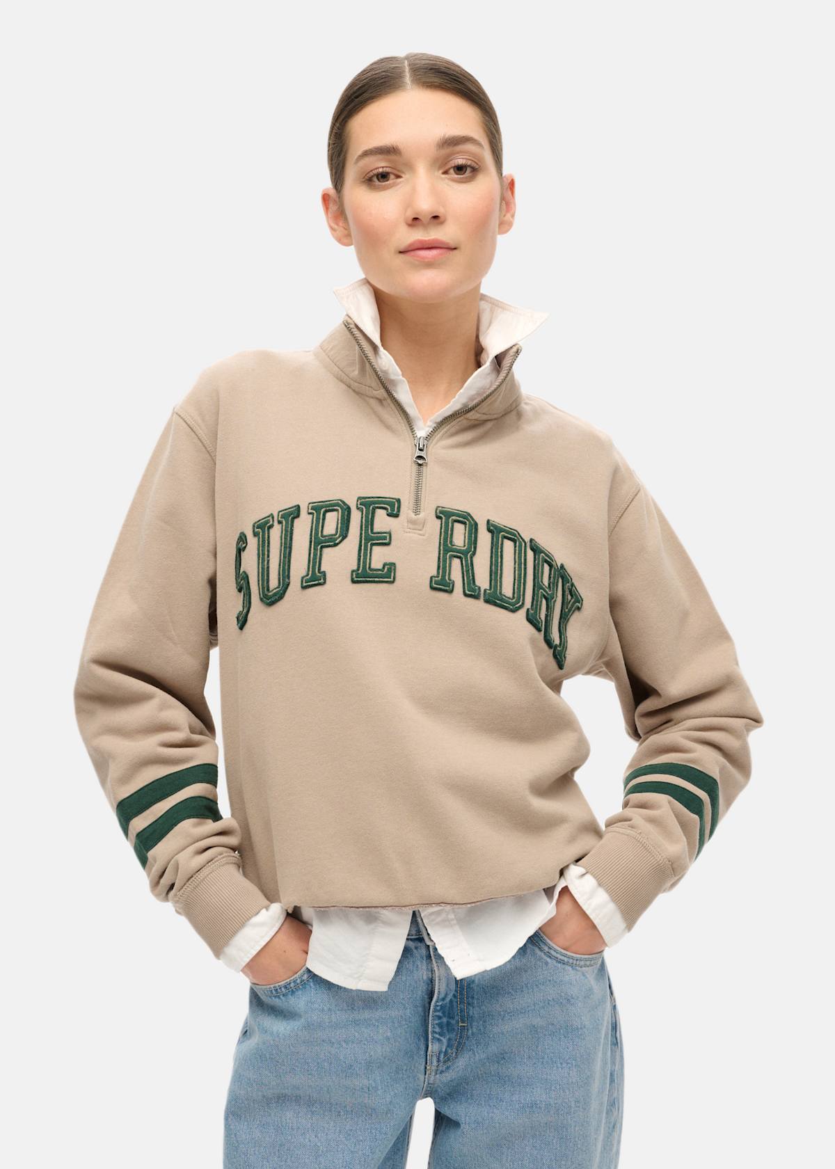Athletic Applique Half Zip |  - sv-se - dam - klader - trojor - sweatshirts | Padelspecialisterna