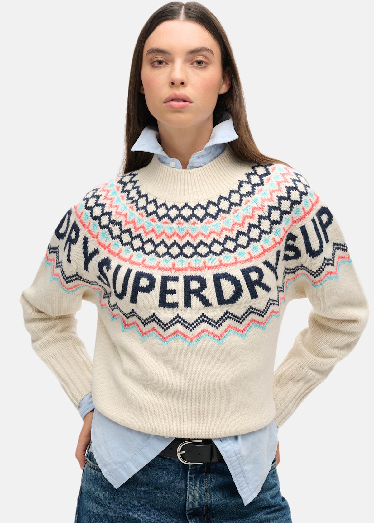 Fairisle Branded Jumper |  - sv-se - dam - klader - trojor - fleecetrojor-fleecejackor | Padelspecialisterna