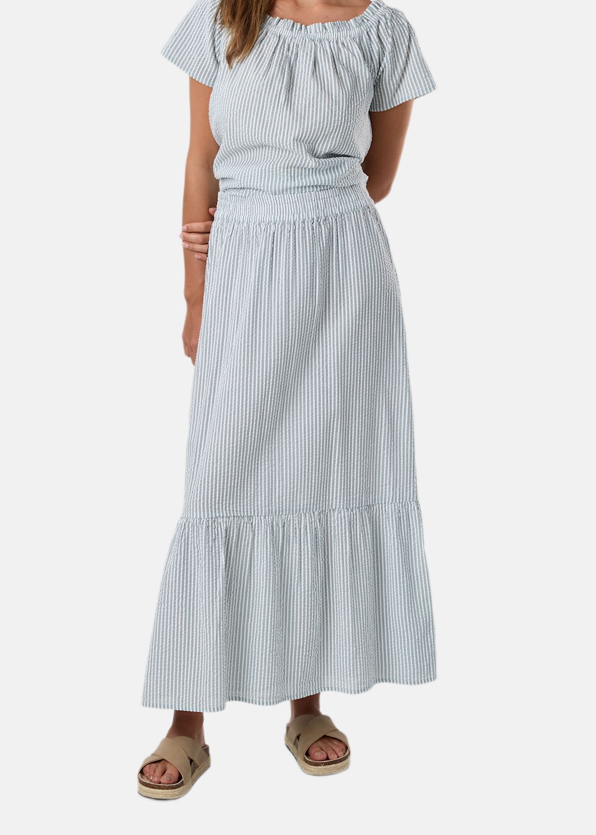 Marina Seersucker Long Skirt W |  - sv-se - dam - klader - kjolar-klanningar - kjol - vardags-modekjolar - bomullskjolar | Padelspecialisterna