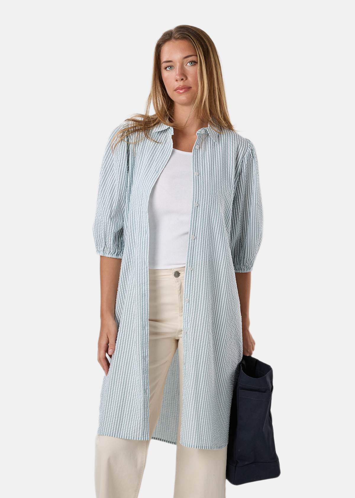 Marina Seersucker Oversized Shirt W |  - sv-se - dam - klader - skjortor-piketrojor - skjortor - langarmade-skjortor | Padelspecialisterna