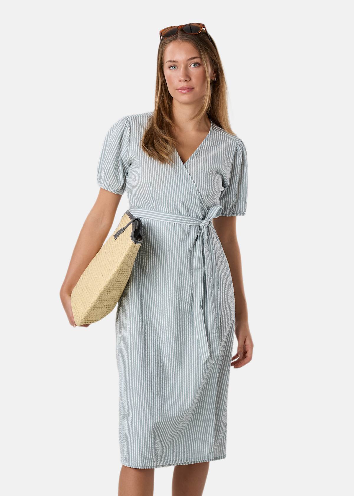 Marina Seersucker Wrap Dress W |  - sv-se - dam - klader - kjolar-klanningar - klanningar | Padelspecialisterna
