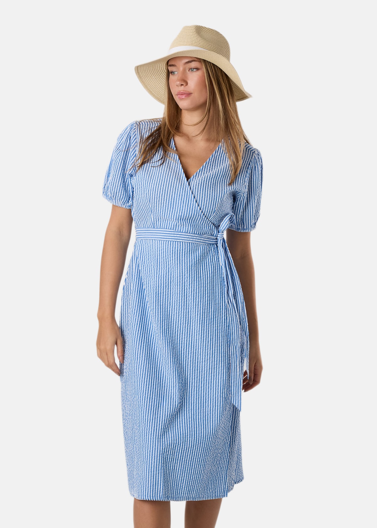 Marina Seersucker Wrap Dress W |  - sv-se - dam - klader - kjolar-klanningar - klanningar | Padelspecialisterna