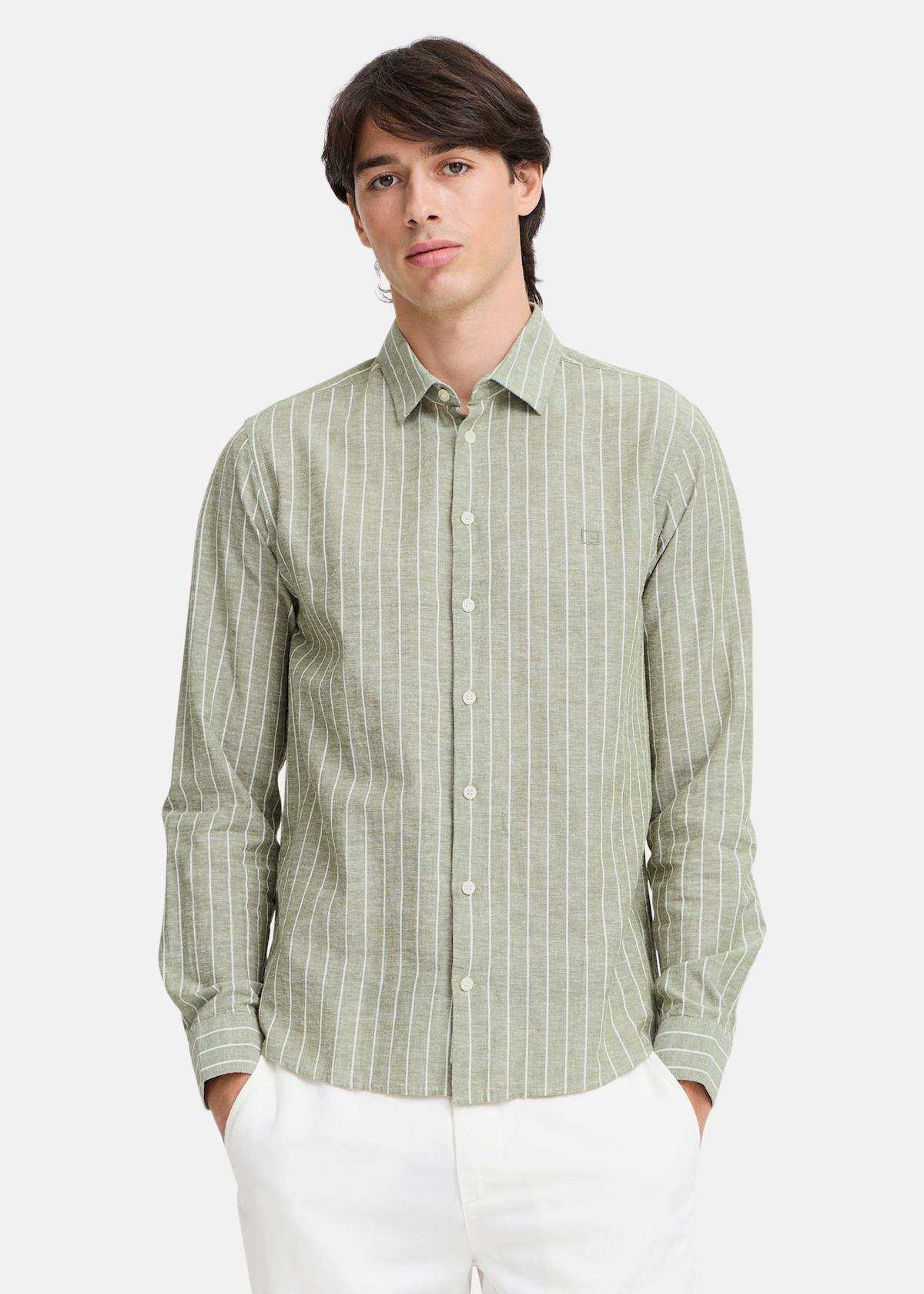 CFANDRÉ LS wide stripe linen m |  - sv-se - herr - klader - skjortor-piketrojor - skjortor - langarmade-skjortor | Padelspecialisterna