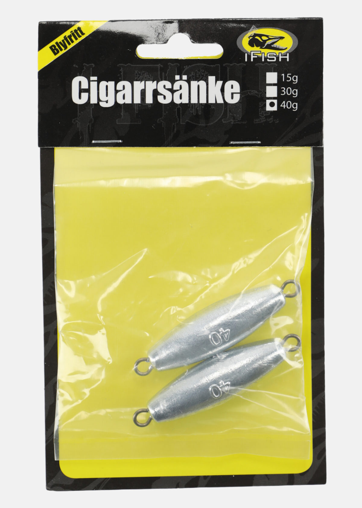 Cigarrsänke Blyfritt 40g, (2-p |  - sv-se - dam - utrustning - fiske - krokar-och-tillbehor - sanken-bly | Padelspecialisterna