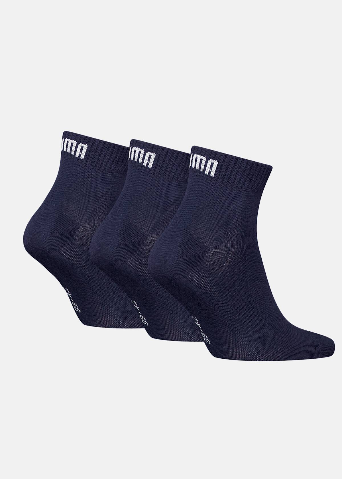 Alternativ bild 1 för Puma Strumpor 3P Quarter Socks Marin Strl 39/42