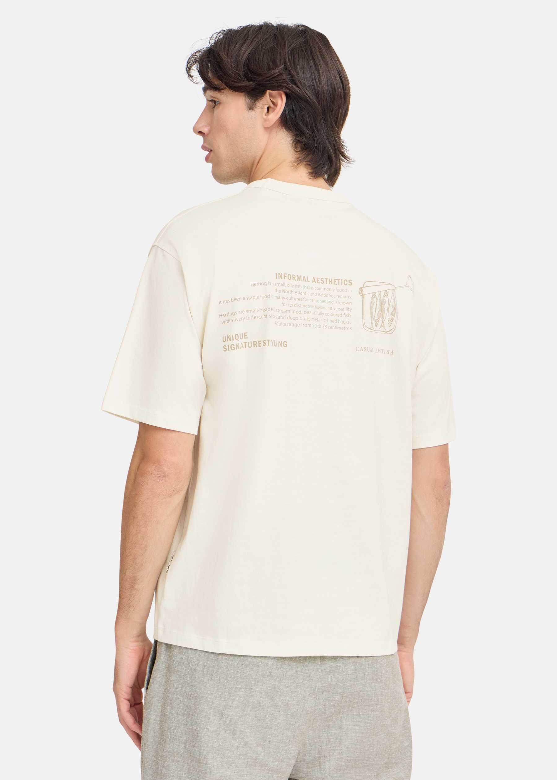 Casual Friday CFARCHER tee with back print t-shirts herr