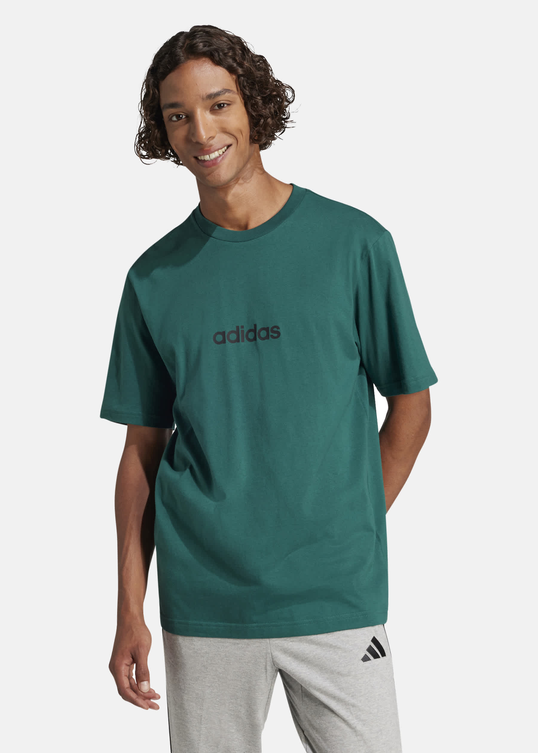 Adidas Essentials Linear Single Jersey T-shirt herr – bild 5