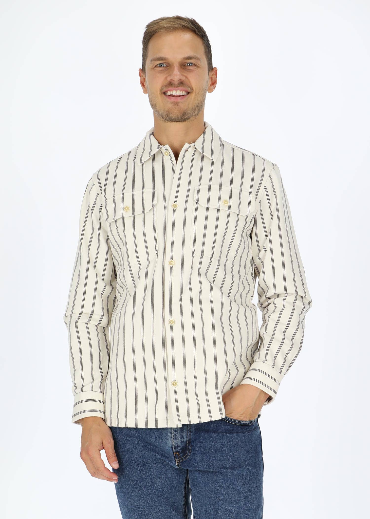 Casual Friday August striped overshirt skjortor & blusar herr