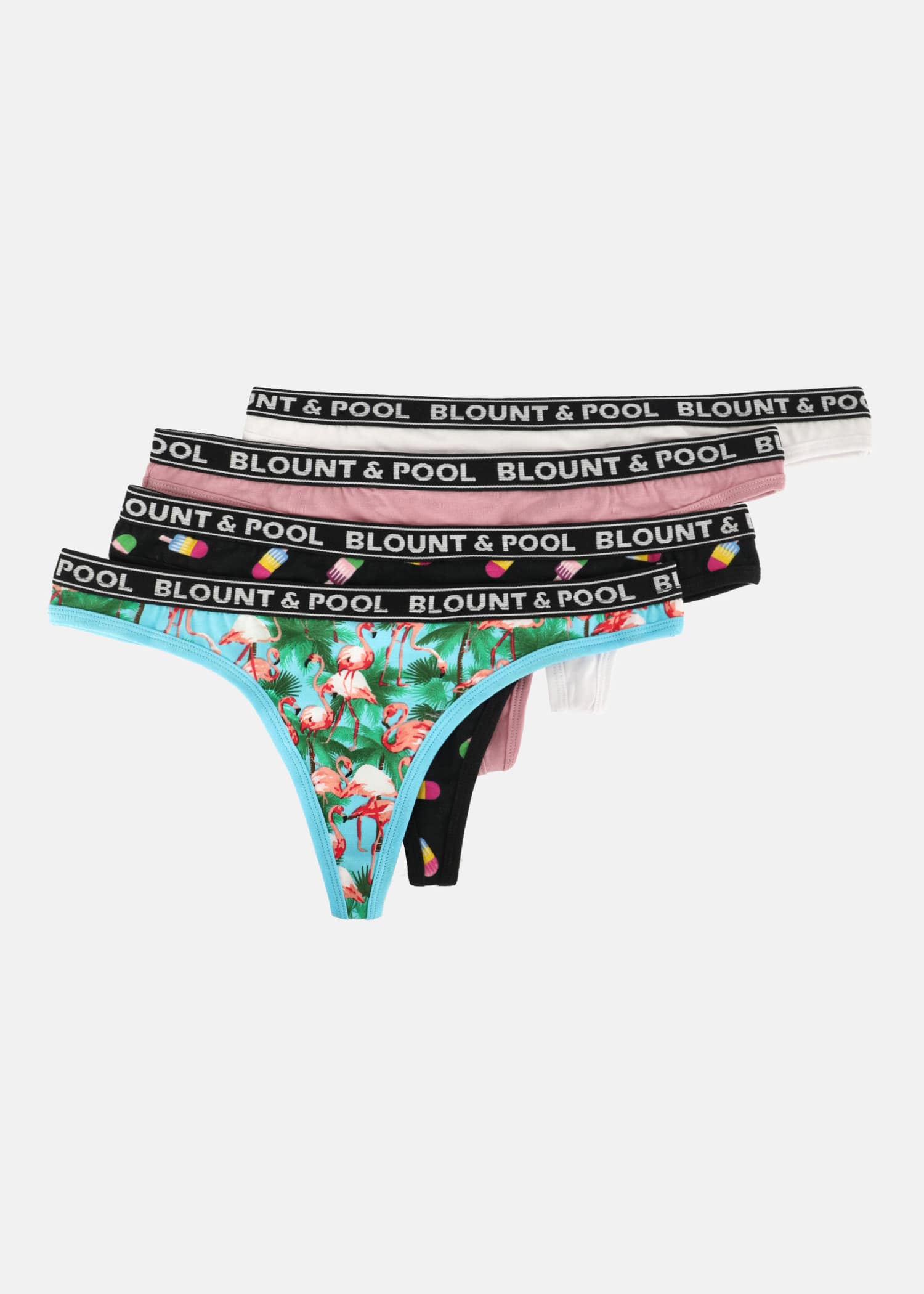 Black Ice Cream/Dusty Rose/Turquoise Flamingo/ White