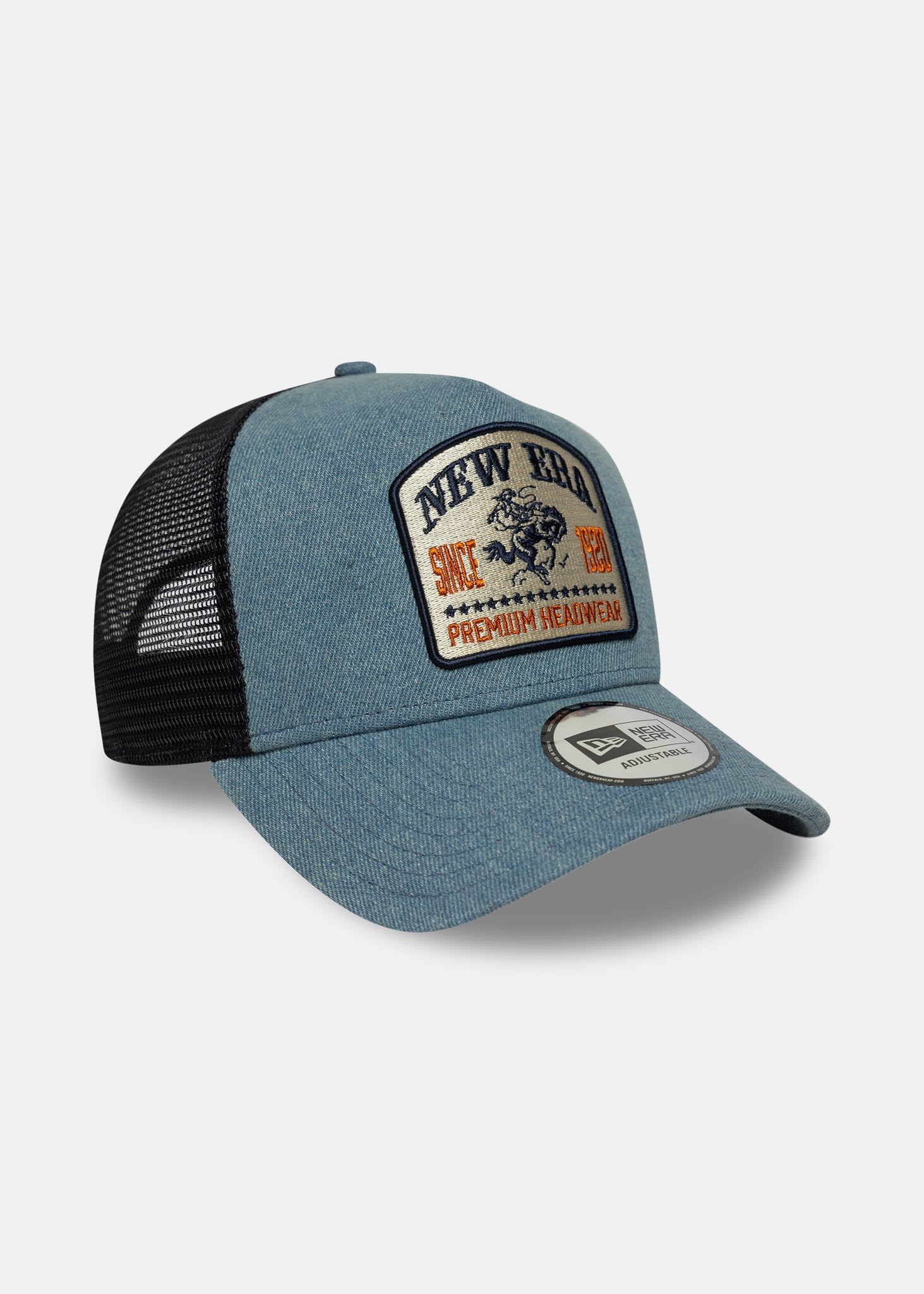 NEW ERA trucker Keps Ne Denim Patch Denim/Navy A-Frame Trucker herr – bild 2