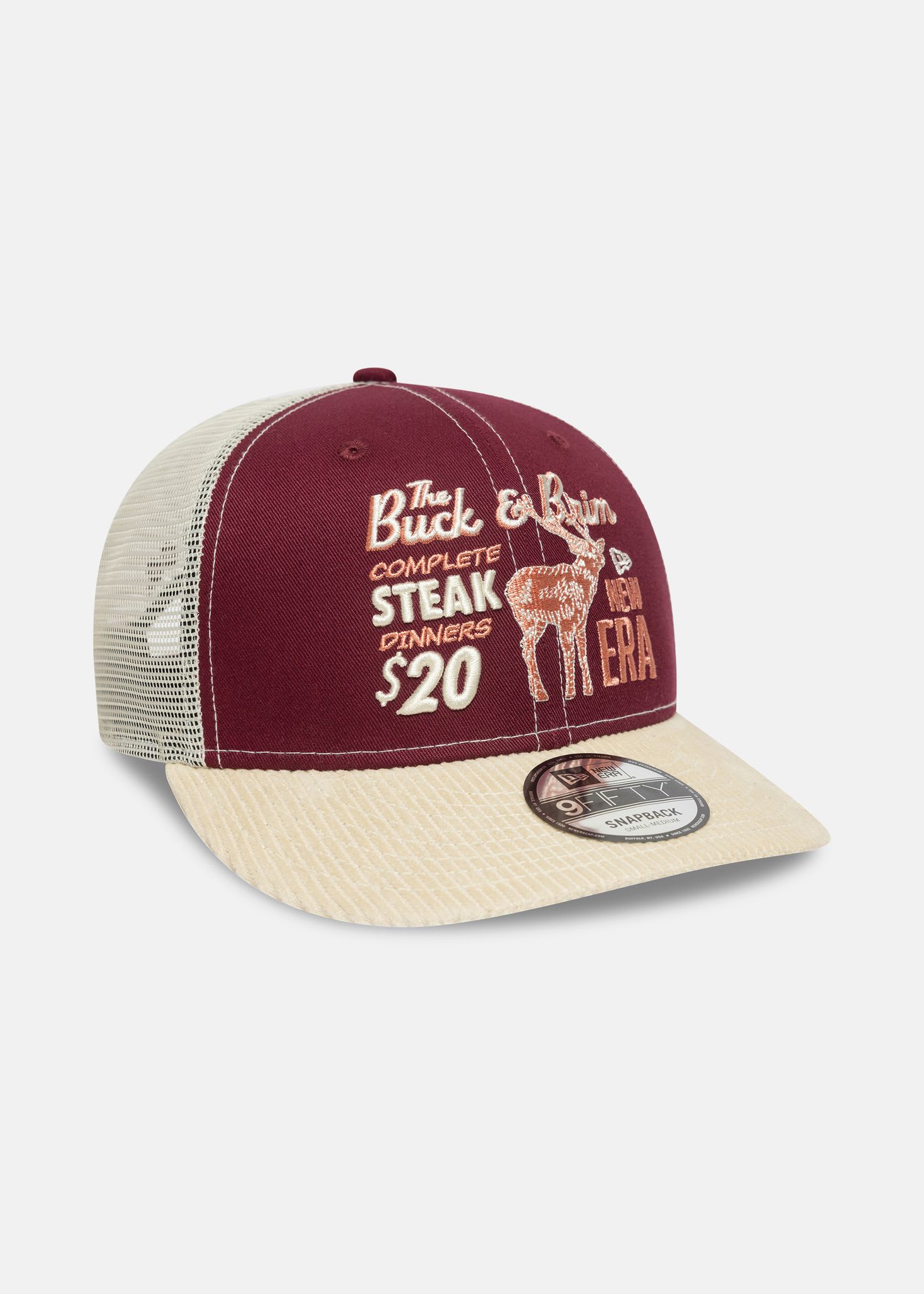 NEW ERA trucker Keps Corduroy 9FIFTY Pc Burgundy/Stone Trucker dam – bild 2
