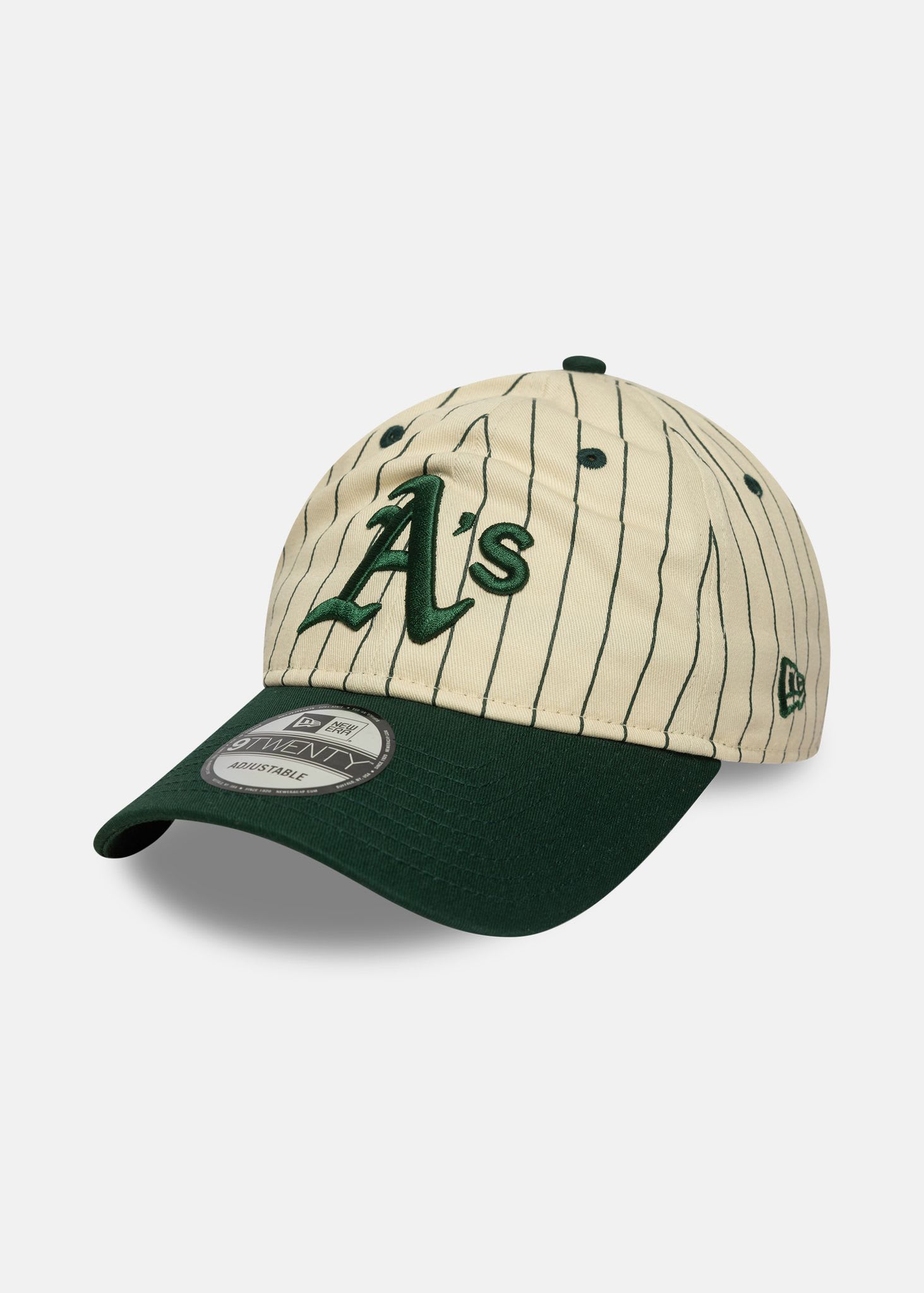 NEW ERA MLB Beige unconstructed Keps Oakland Athletics Pinstripe 9TWENTY Light Terracotta/Dark Green Dad Cap herr – bild 5