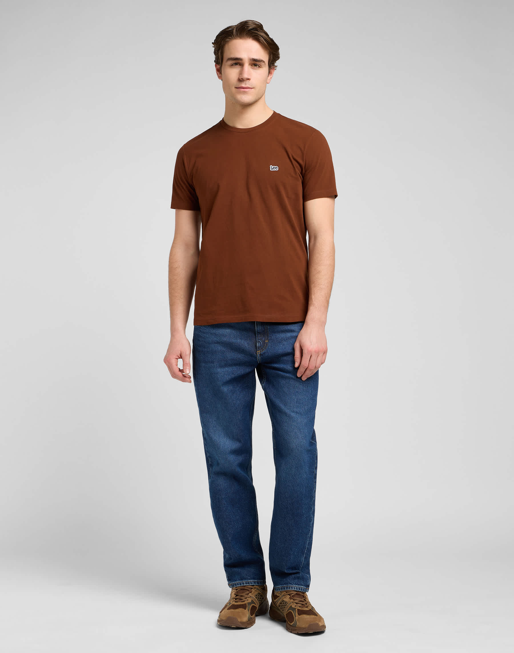 Lee SS_PATCH_LOGO_TEE LUXE_BROWN t-shirts herr