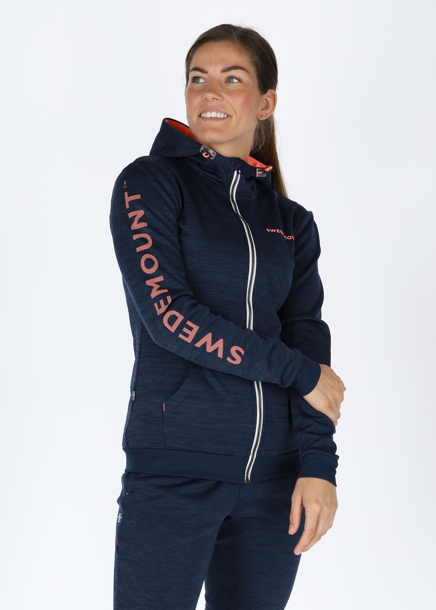 Navy Melange/Apricot Melange