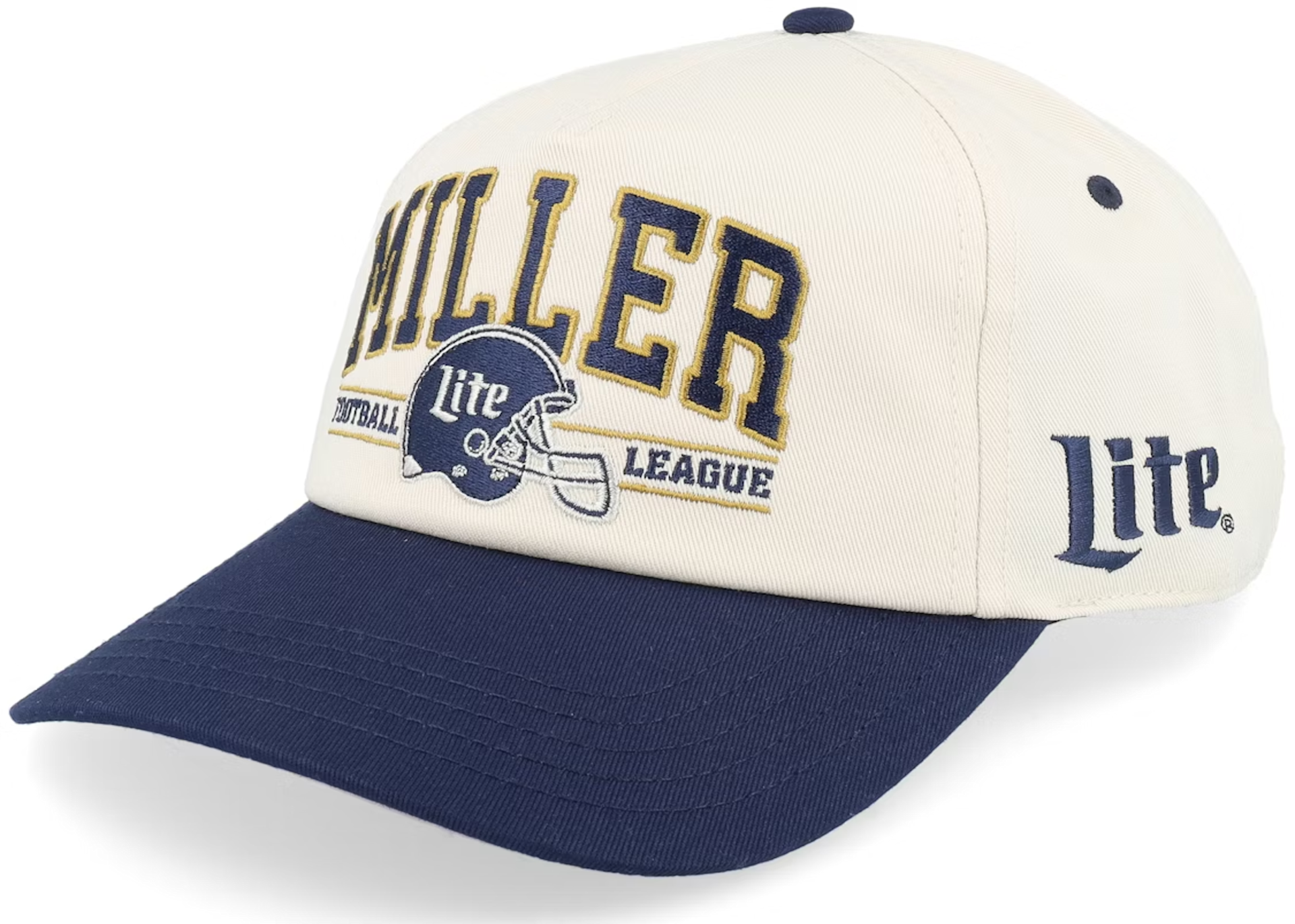 American Needle Beige adjustable Keps Miller Lite Roscoe Football Ivory/Navy A-Frame Adjustable herr – bild 8