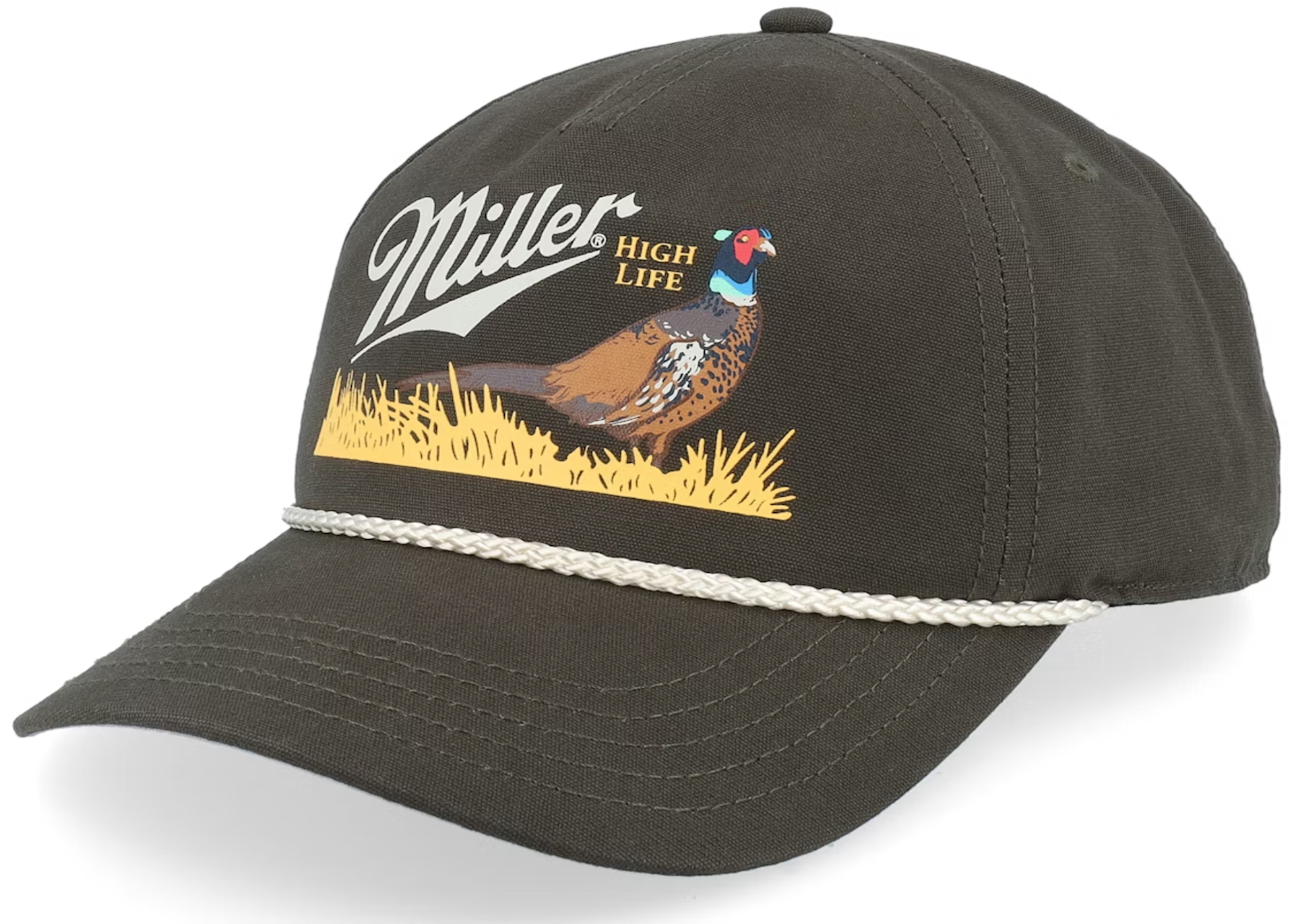 American Needle adjustable Keps Miller High Life Canvas Cappy Army Green A-Frame Adjustable dam – bild 8