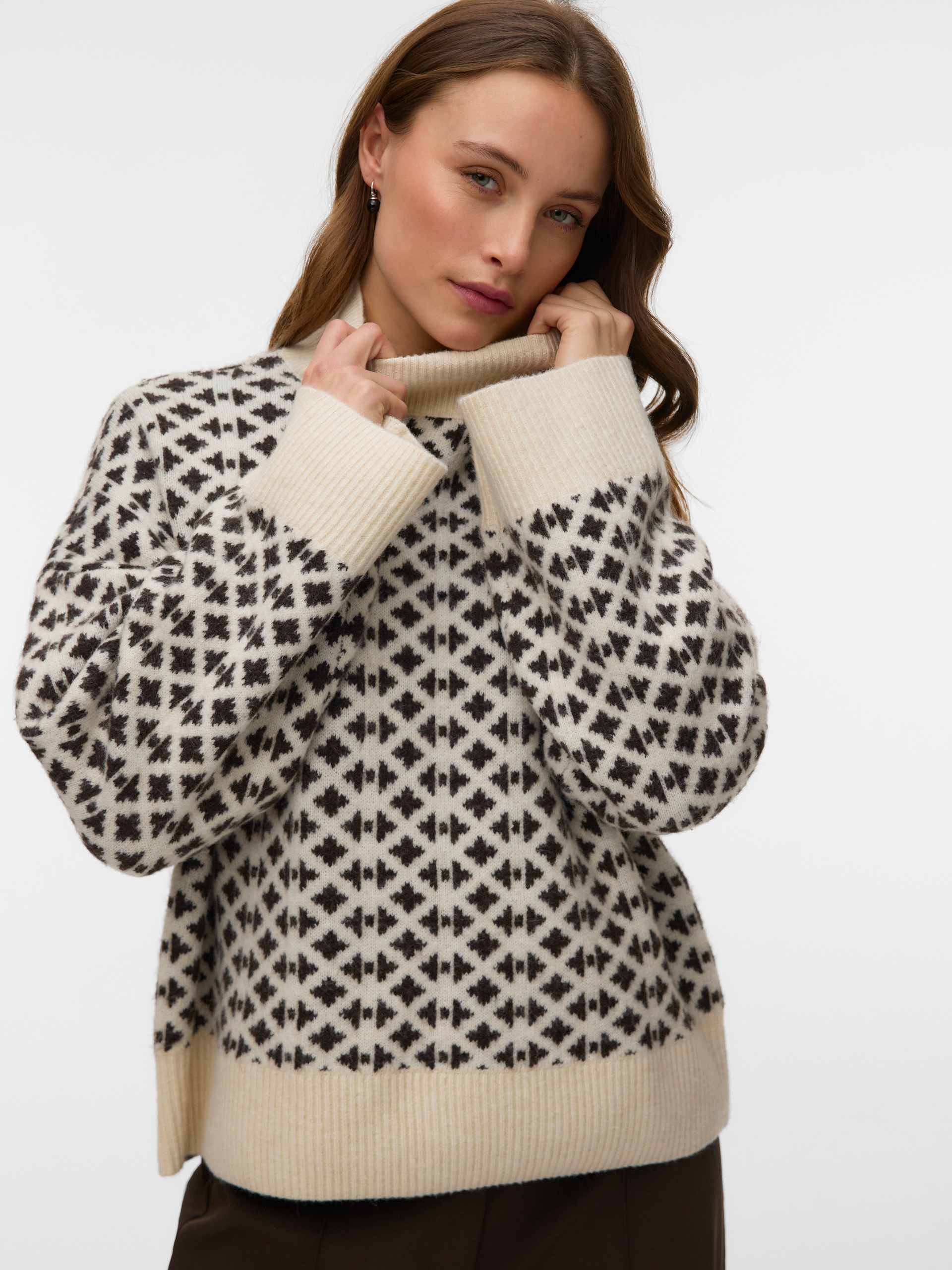 VERO MODA VMBIRCH LS HIGHNECK PULLOVER B stickade tröjor dam