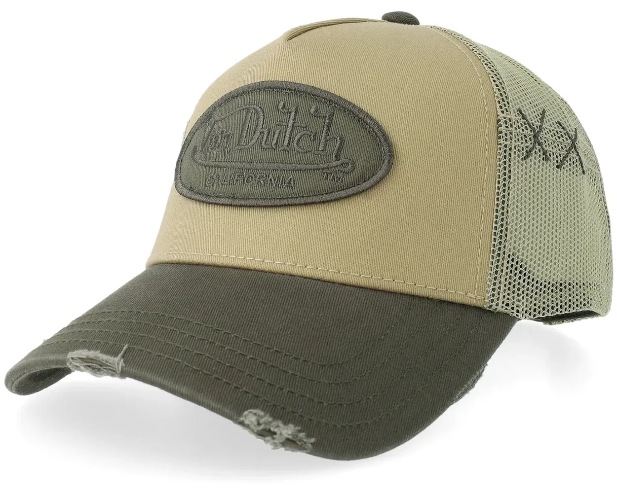 Von Dutch Oval Patch Trucker Beige/Dark kepsar herr