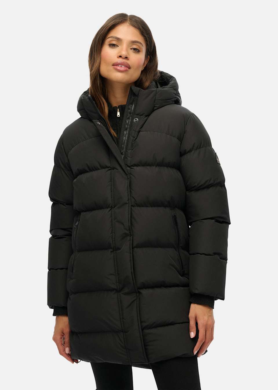 HOODED SPORTS PUFFER MID JKT
