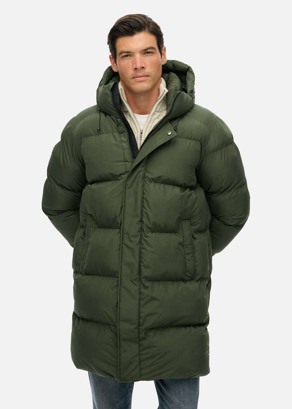 HOODED SPORTS PUFFER MID JKT