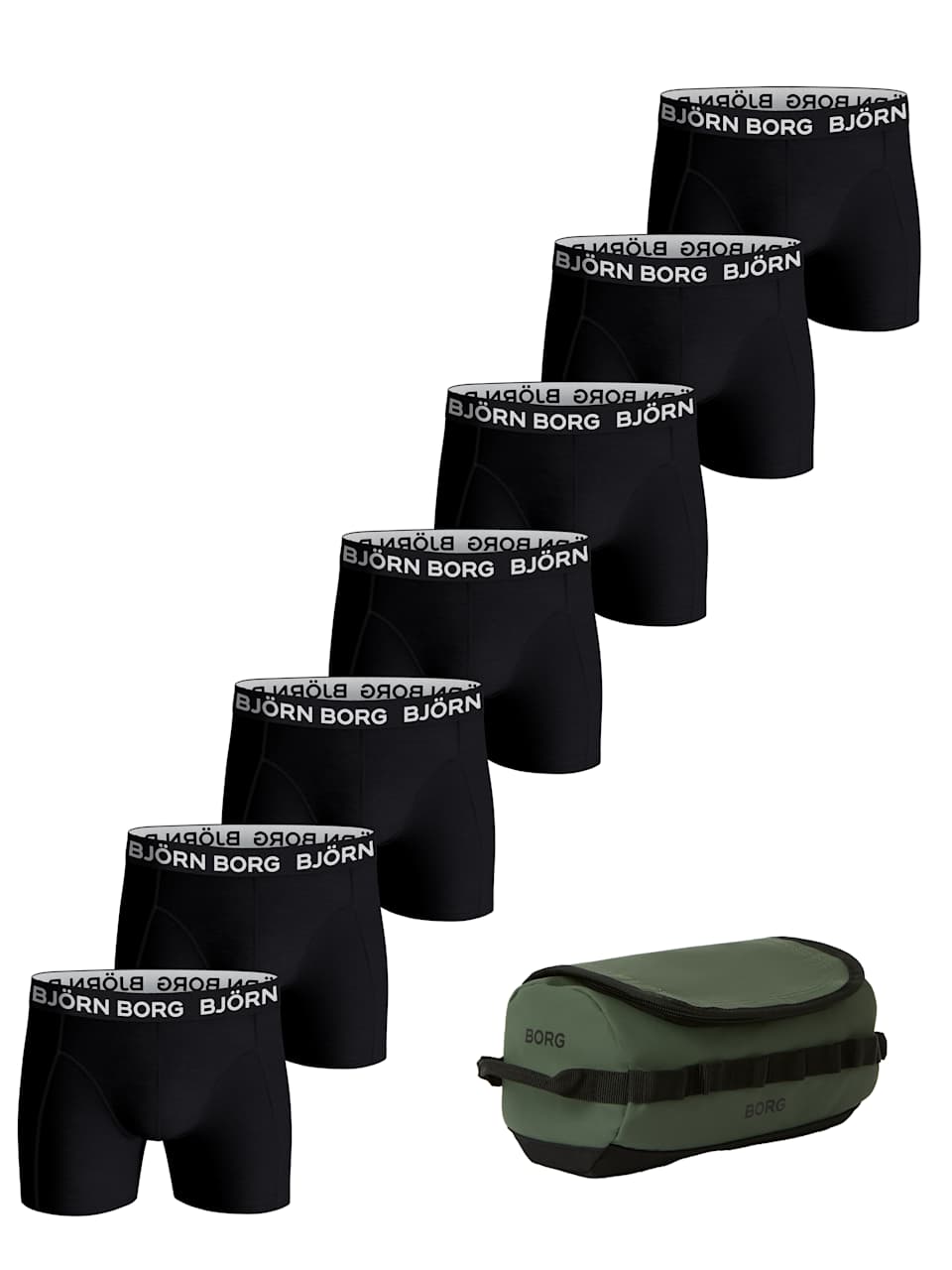 COTTON STRETCH BOXER 7 PACK + WASH BAG