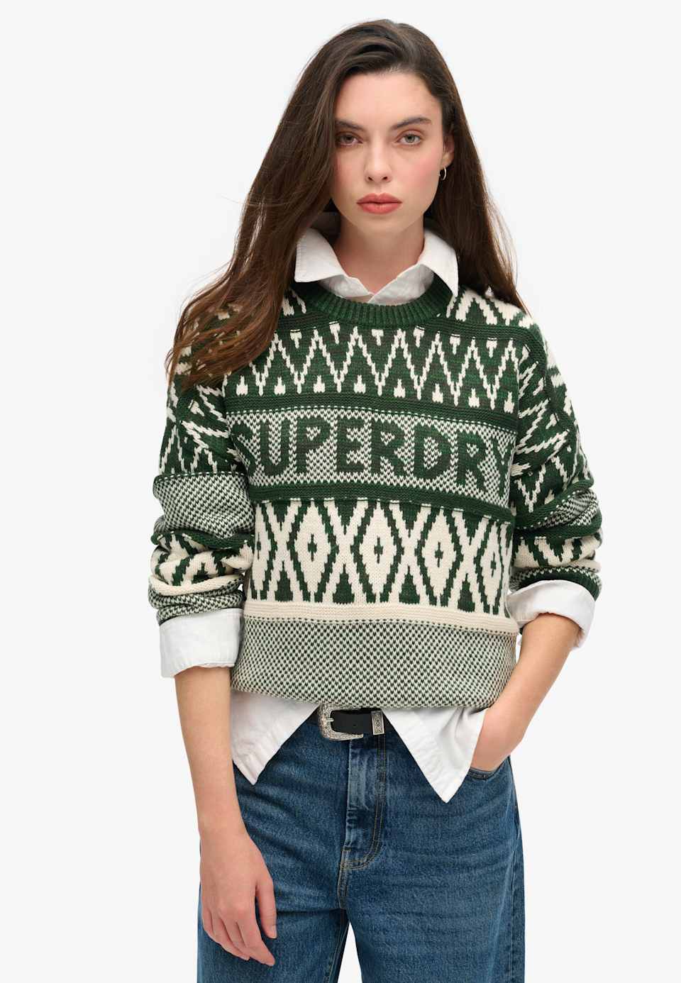 Branded Pattern Crew Jumper