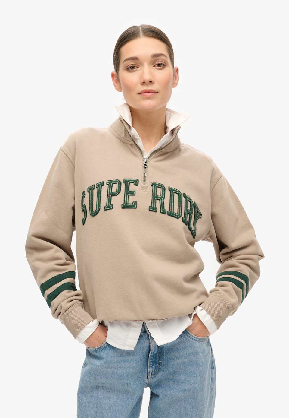 Athletic Applique Half Zip