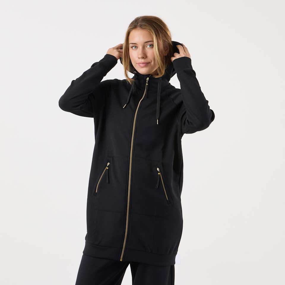 Lounge Relax Zip Hood Long W
