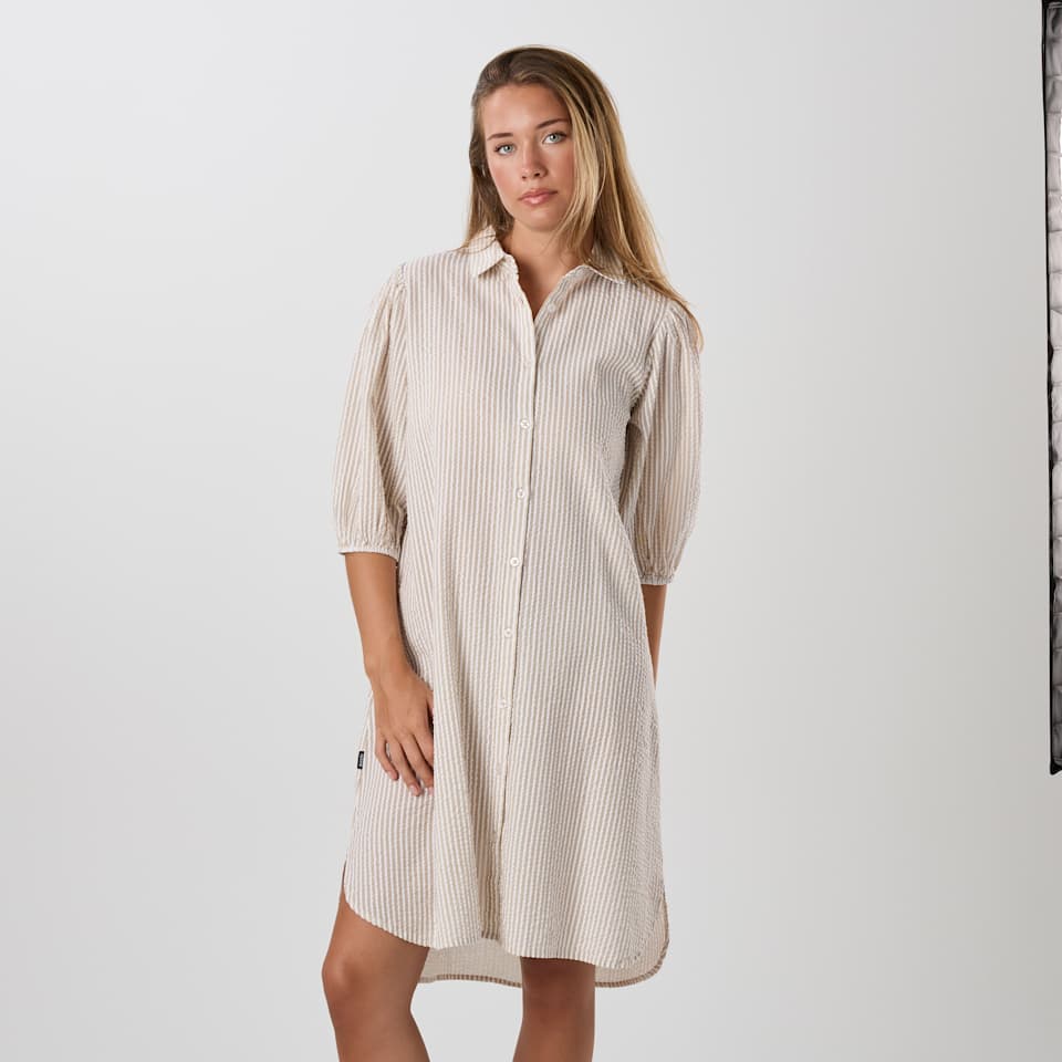 Marina Seersucker Oversized Shirt W