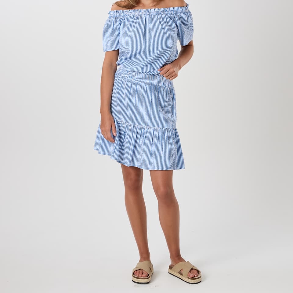 Marina Seersucker Short Skirt W